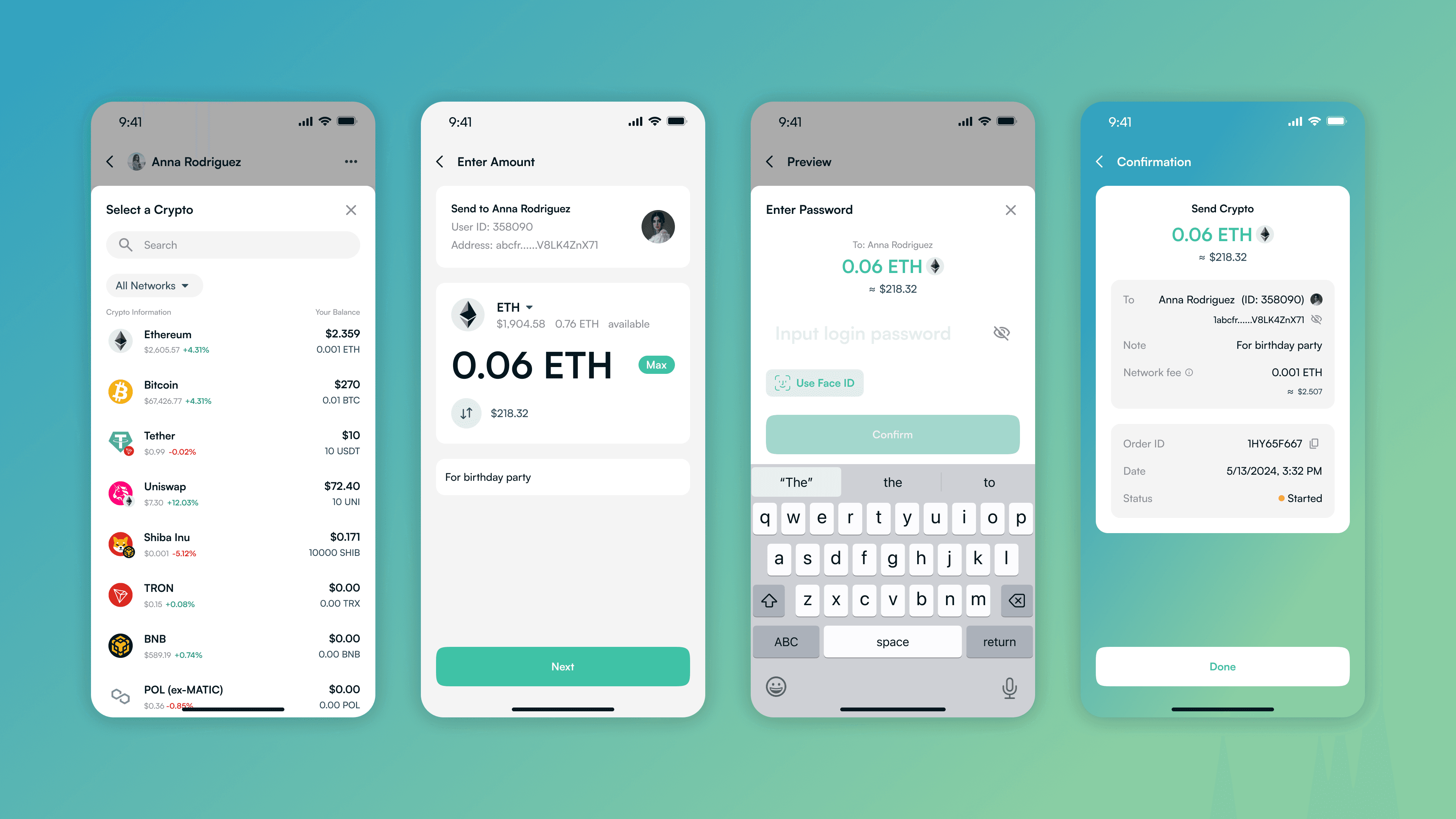 Sourcing app screens