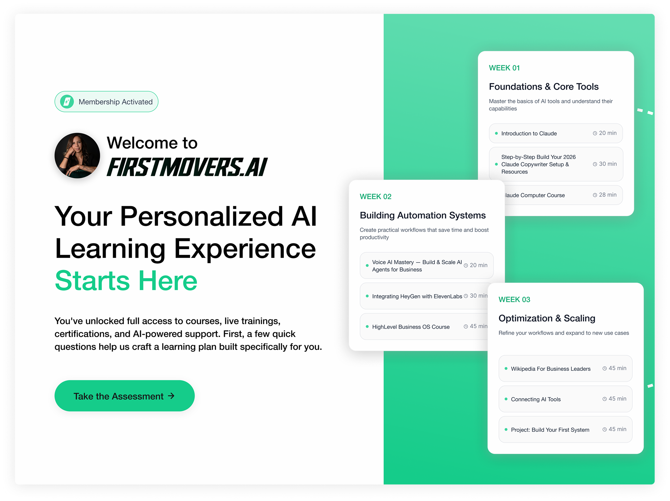 Personalized AI learning plan — a week-by-week roadmap after the assessment