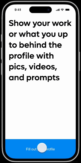 Profile setup prompt — what draws you in