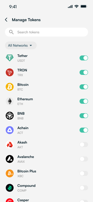 Network indicators and chain-specific filters