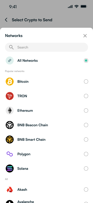 Network indicators and chain-specific filters